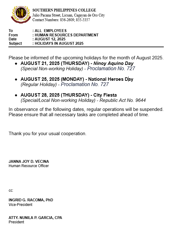 Holidays in August 2025 – August 12, 2025