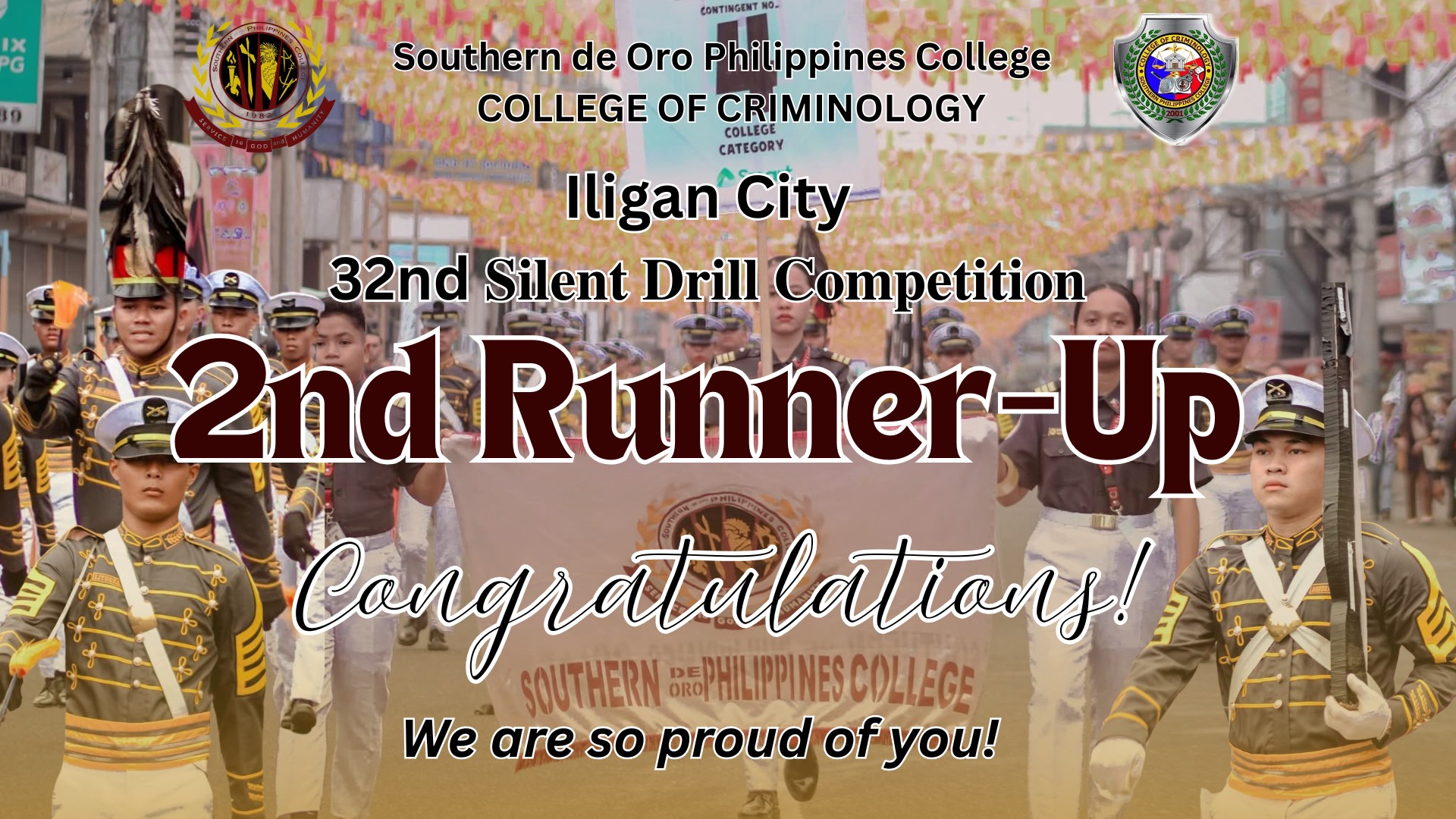 SPC 2nd Runner-Up in 32nd Iligan City Silent Drill Competition
